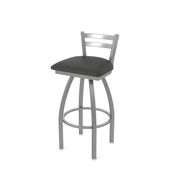 Holland Bar Stool Co OD411 Jackie Low Back Stainless Steel 25 Swivel Outdoor Counter Stool with Breeze Graphite Seat OD41125SSOD003 - main